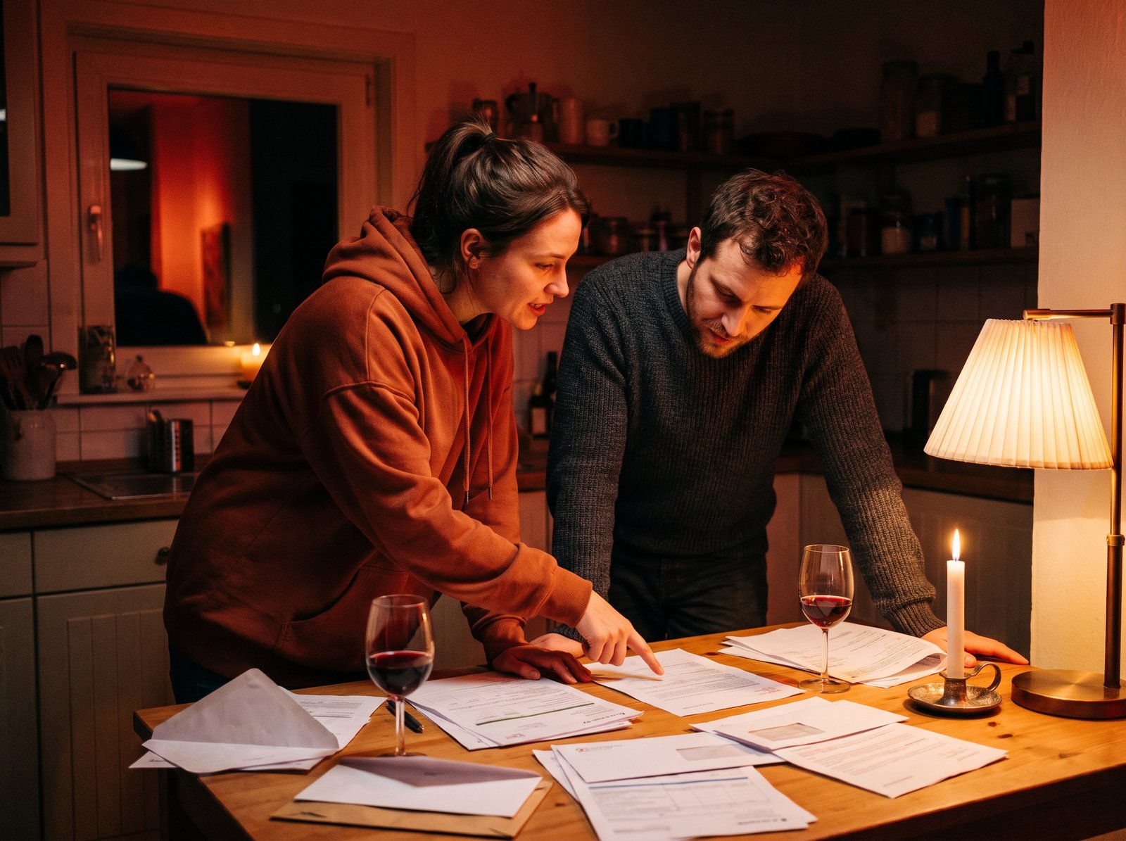 Couple playing ColdCase printable detective game together
